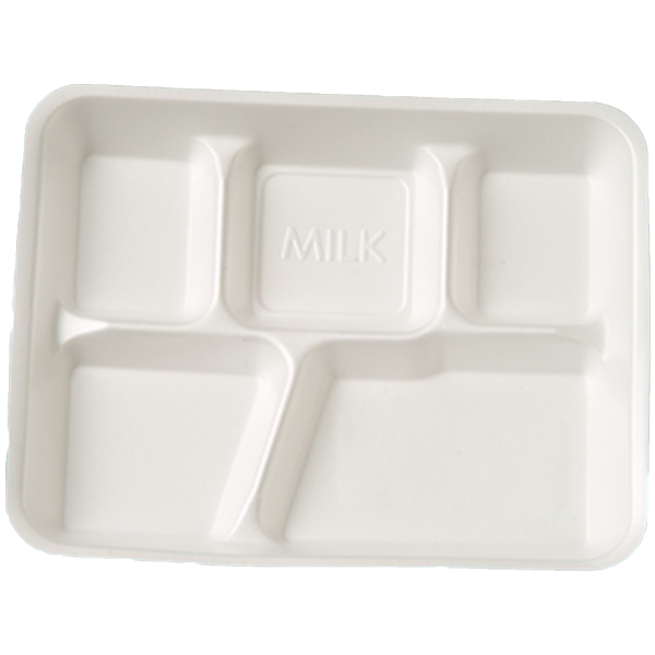 5 Compartment Cafeteria Tray - Pak-Man Food Packaging Supply