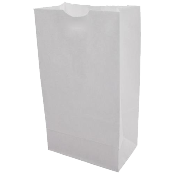 25 lb White Paper Bags - Pak-Man Food Packaging Supply