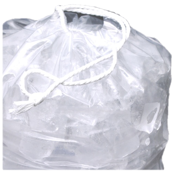 10 lb Wicketed Plain Top PURE ICE Plastic Ice Bags