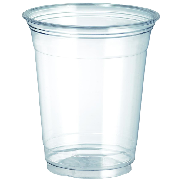 100 Pack] 32 oz Clear Plastic Cups with Flat Lids, Disposable Iced