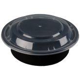 16oz Black Microwavable Round Container