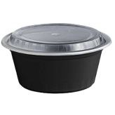 Round Black Food DEEP Containers