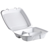 Clamshell divided container