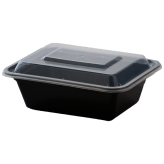 16 oz Black Microwavable rectangular Container